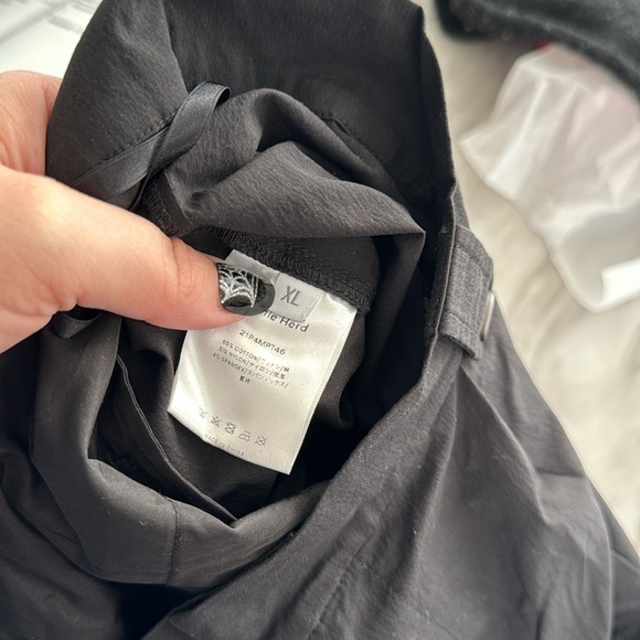 Gentle Herd Black Pocket Taper Cotton Nylon Blend Ankle High Waist Pants Size XL - Picture 9 of 10